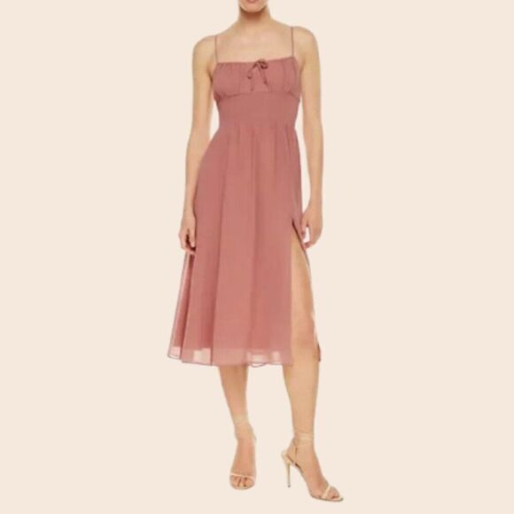 Aritzia Wilfred Genoa Smocked-waist Midi Dress Size Small - Picture 1 of 14